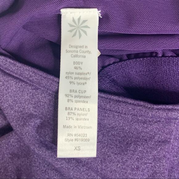 Athleta Tree of Life Ruched Tunic Tank XS Purple - Picture 4 of 4